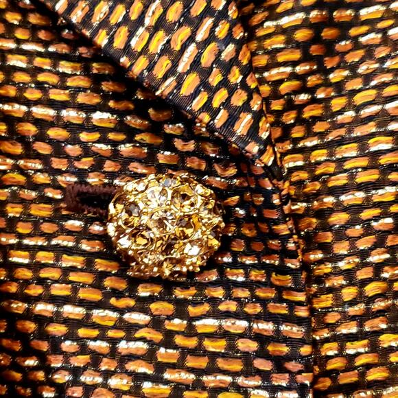 4 Piece Brown/Gold Suit Faux Fur Trim from Daniela by Neicy's Size 18 - Picture 10 of 16